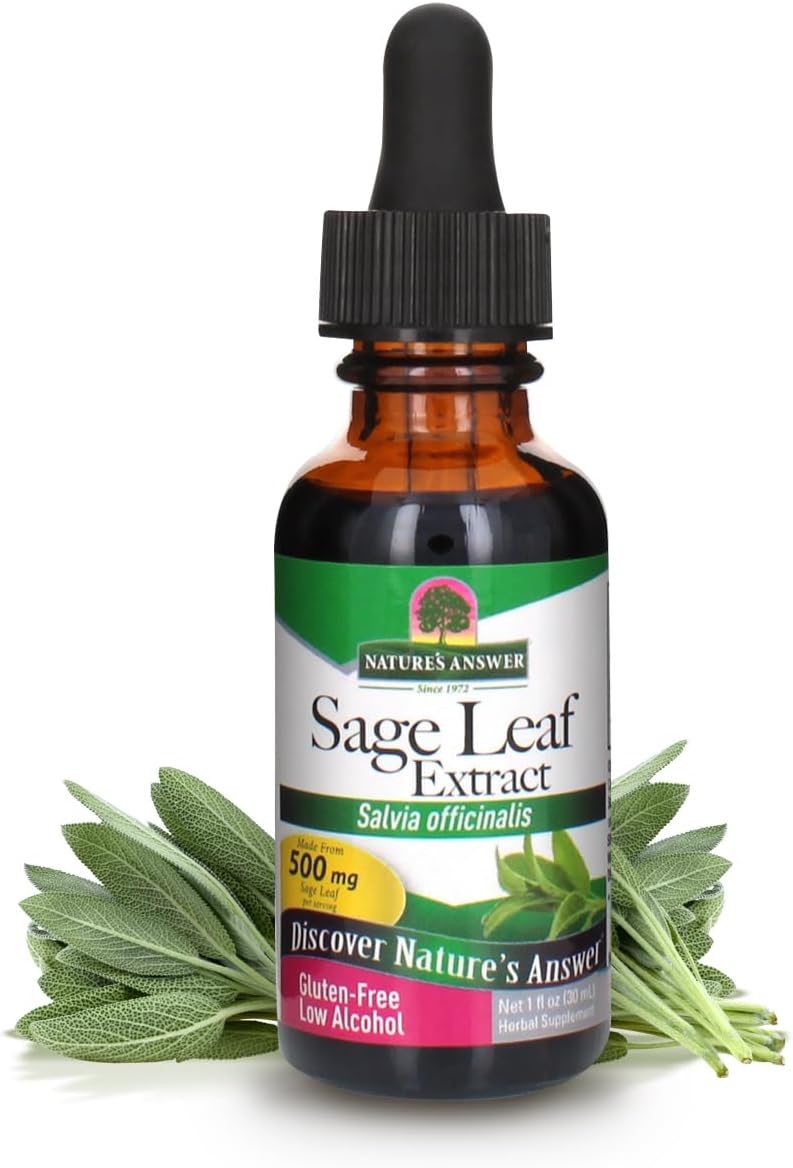 Organic Sage Leaf Tincture - 1oz | Supports Digestion & Mental Clarity | Gut Health Booster