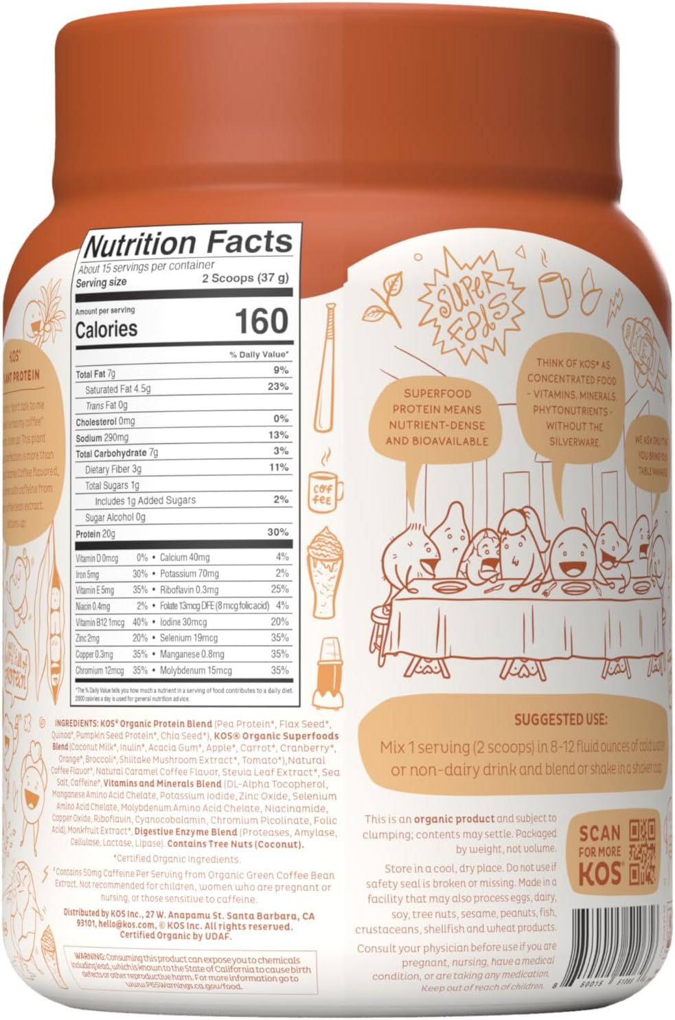 Organic Salted Caramel Coffee Vegan Protein Powder - Low Carb Pea Blend, Rich in Vitamins & Minerals - Keto, Dairy Free Meal Replacement - 15 Servings for Men & Women