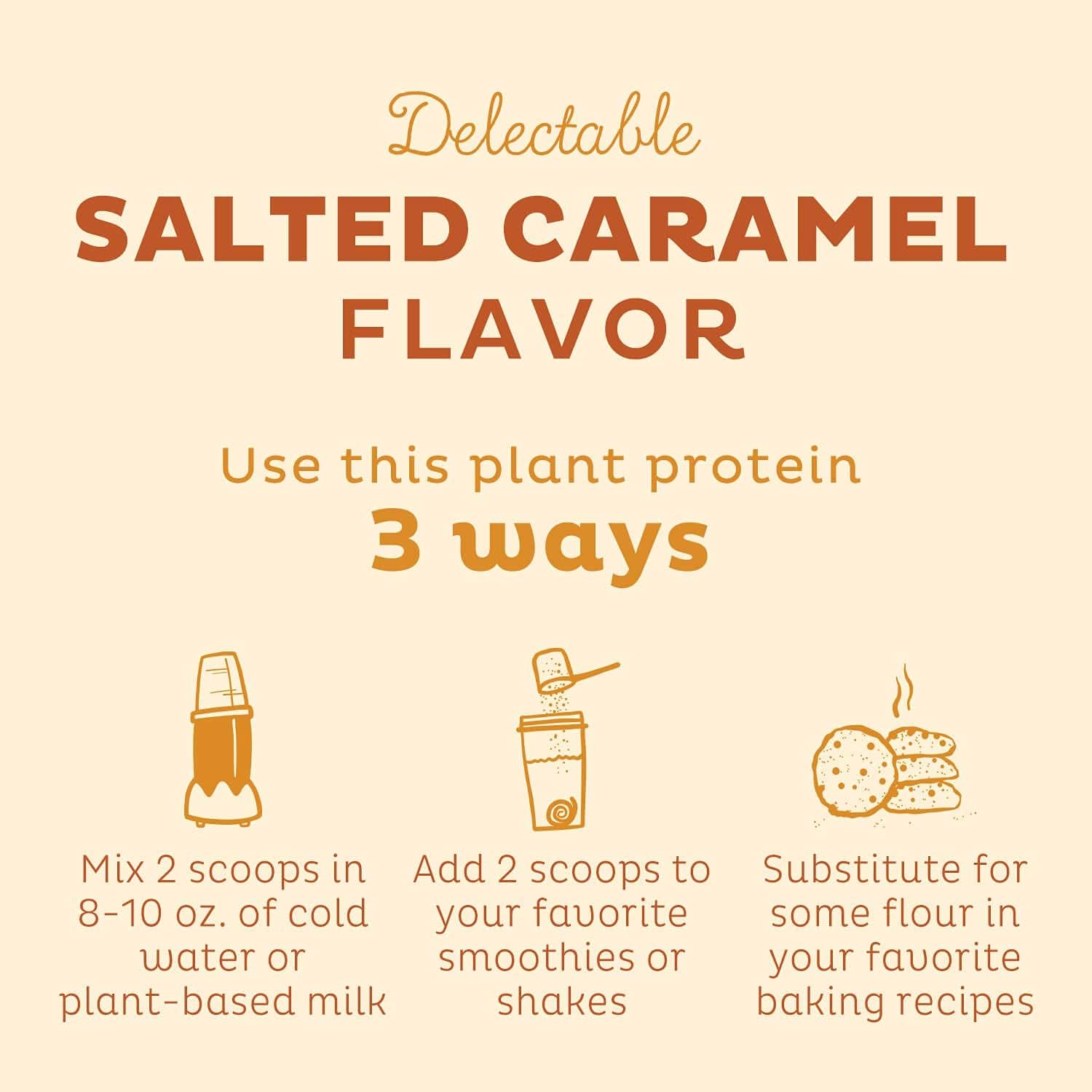 Organic Salted Caramel Coffee Vegan Protein Powder - Low Carb Pea Blend, Rich in Vitamins & Minerals - Keto, Dairy Free Meal Replacement - 15 Servings for Men & Women