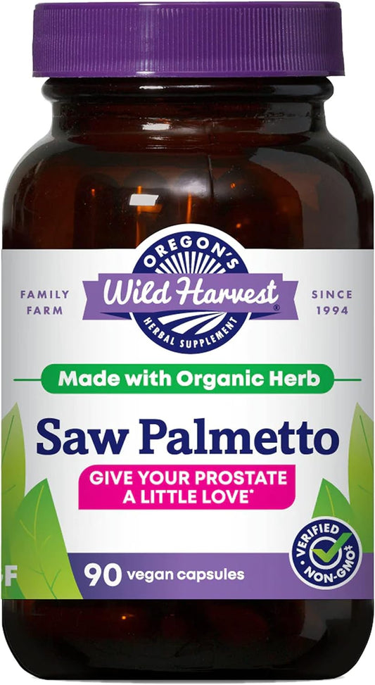Organic Saw Palmetto Capsules by Oregon's Wild Harvest - 90 Count, 1170mg, Vegetarian Formula