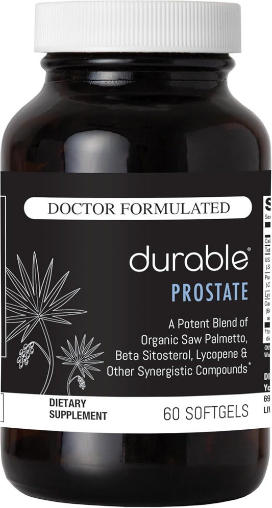 Organic Saw Palmetto Prostate Health Supplement - Doctor-Formulated with Beta-Sitosterol, Lycopene, and Pumpkin Seed - Made in USA - 30 Day Supply (60 Softgels)