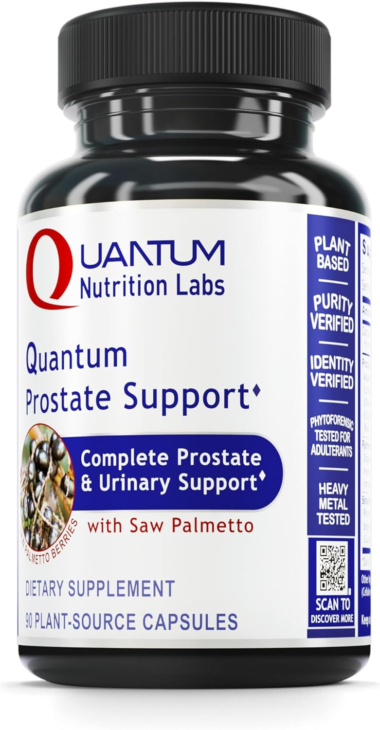 Organic Saw Palmetto Prostate Supplements for Men - Prostate Health Formula with 90 Vegetarian Capsules by Quantum Nutrition Labs