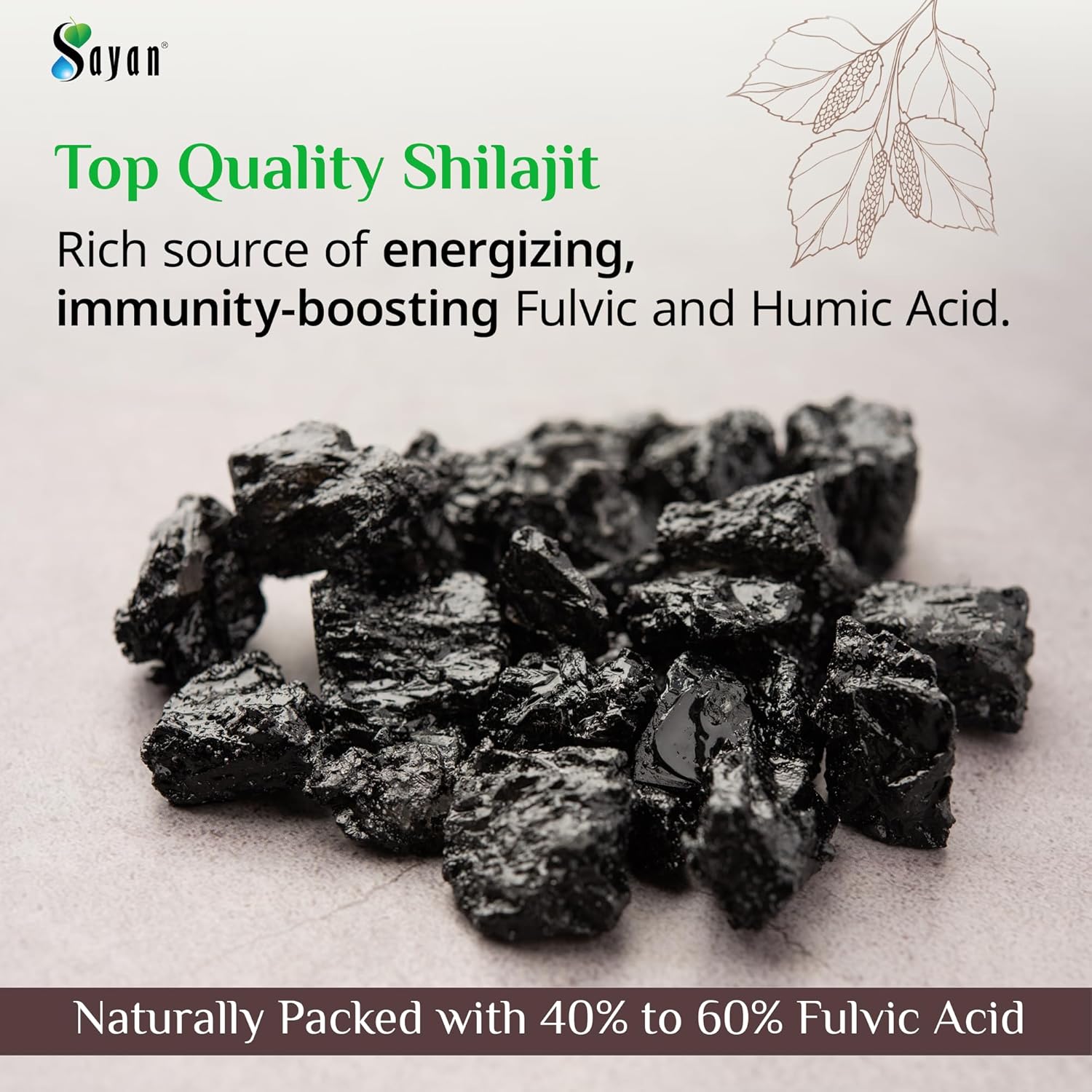 Organic Sayan Shilajit Capsules - 90 Count, 440mg - High Fulvic Acid, Immune Support, Energy Boost - Non-GMO, No Fillers - Natural Cleanse Supplement