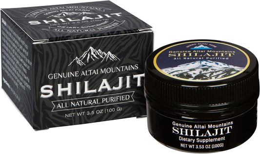 Organic Sayan Shilajit Resin 3.5oz/100g - Vegan Fulvic Acid Supplement for Immune System, Memory, Focus, and Energy - Detox Support