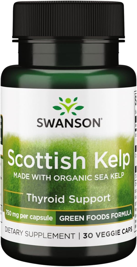 Organic Scottish Kelp Capsules - 750mg, 30 Count - Swanson Brand