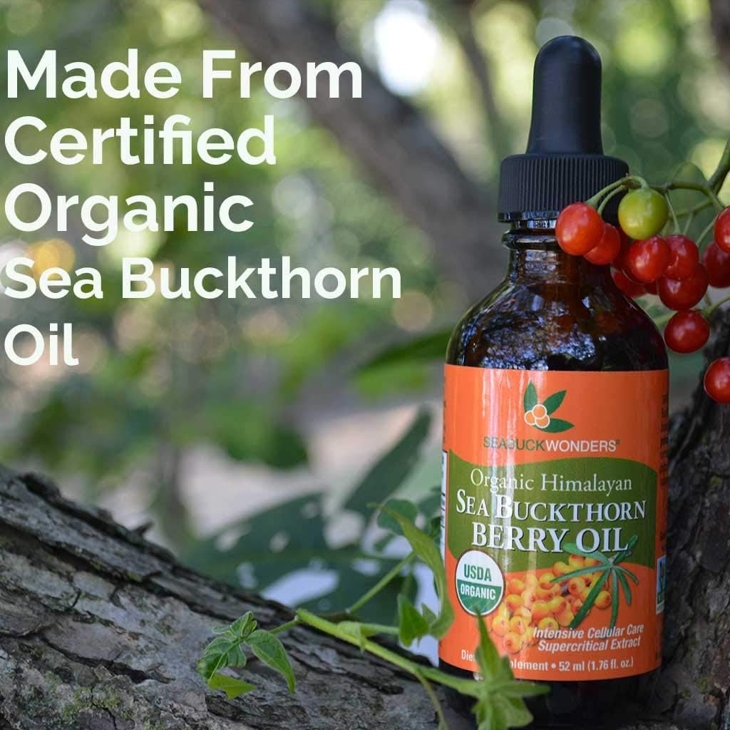 Organic Sea Buckthorn Berry Oil 1.76 FL OZ Bottle - Pack of 12 - SEA-BUCK-WONDERS