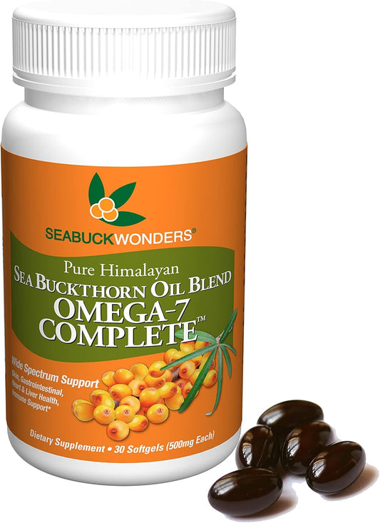 Organic Sea Buckthorn Oil Softgels, 500mg - 30 Count - SEABUCKWONDERS Omega-7 Complete - BoostGo Australia
