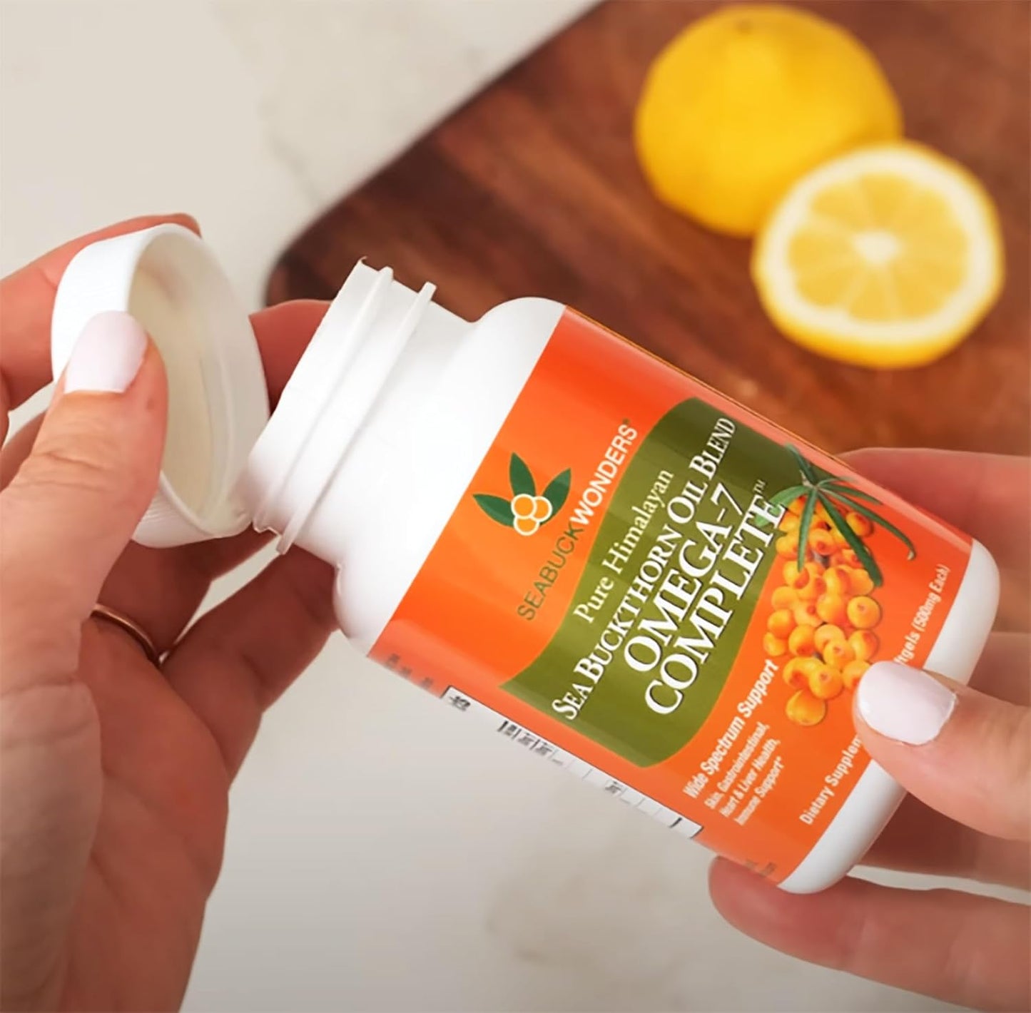 Organic Sea Buckthorn Oil Softgels, 500mg - 30 Count - SEABUCKWONDERS Omega-7 Complete - BoostGo Australia