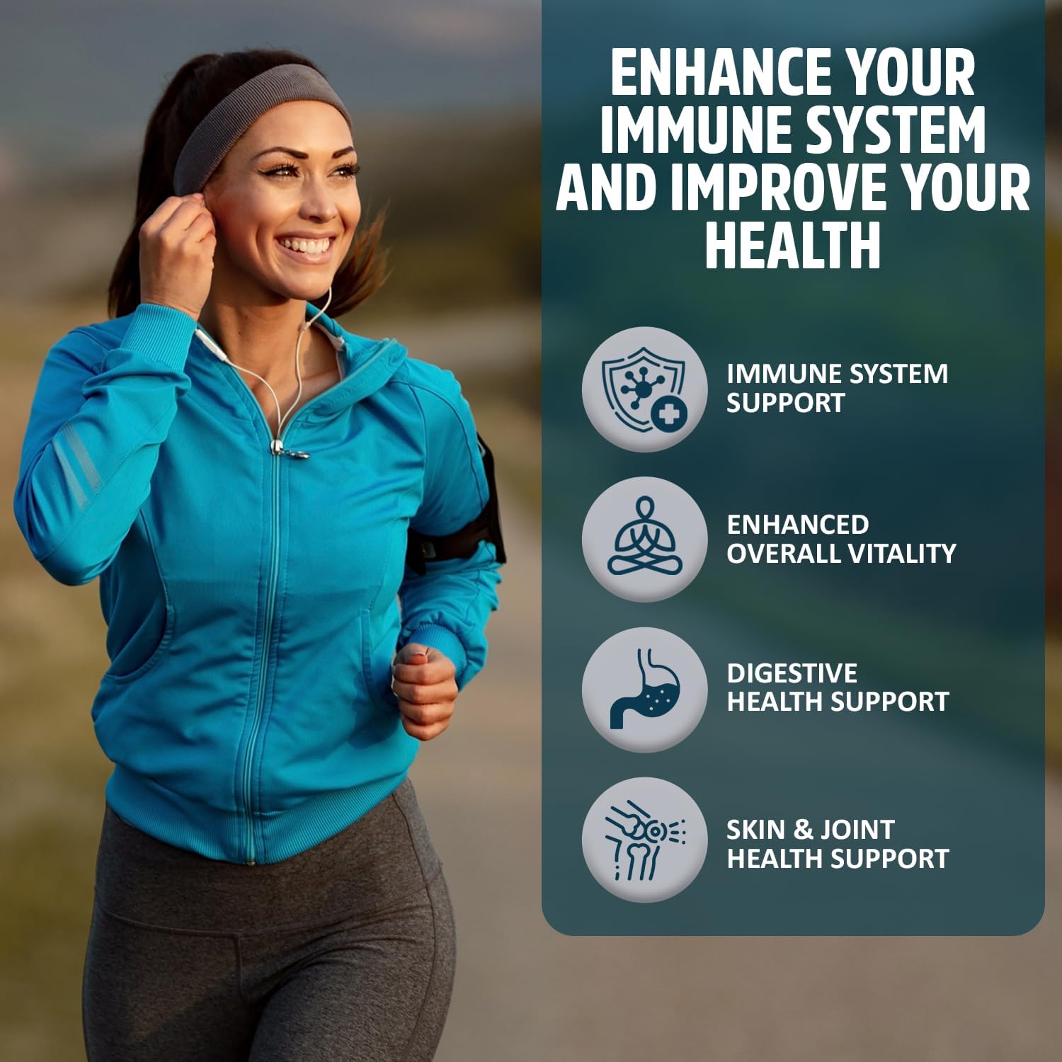 Organic Sea Moss Capsules with Black Seed Oil, Ashwagandha, Ginger, Burdock Root & Bladderwrack - 60 Pills