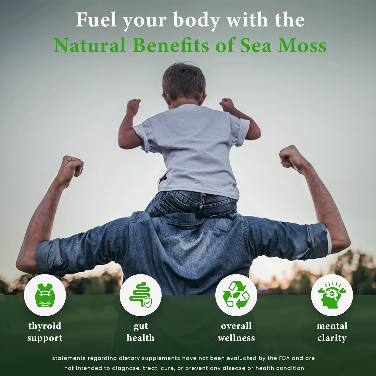 Organic Sea Moss Gummies with Bladderwrack, Burdock Root, Black Seed & Ashwagandha - Lemon Flavor | 1500mg Serving - 60 Gummies