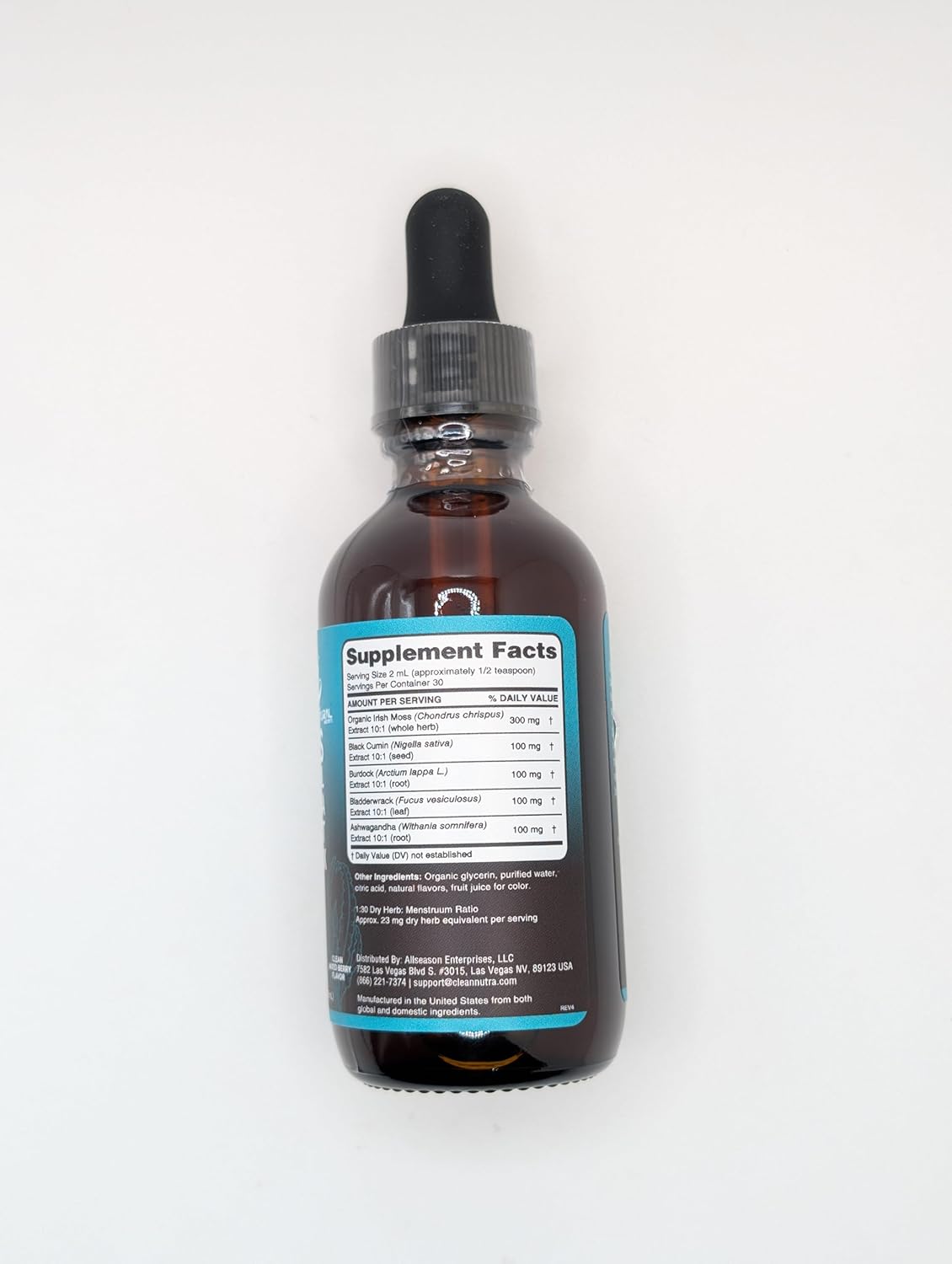 Organic Sea Moss Liquid Drops Supplement with Black Seed Oil, Ashwagandha, Burdock Root, and Bladderwrack - Multimineral Vegan Formula for Gut Health, Skin, and Immune Support