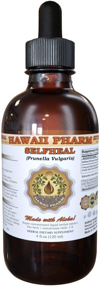 Organic Selfheal Liquid Extract Tincture - Herbal Supplement by Hawaii Pharm - Made in USA - 4 fl.oz