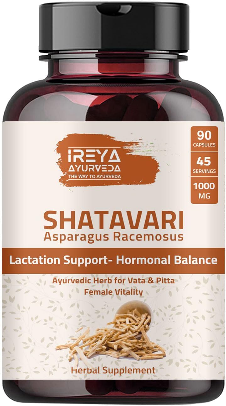 Organic Shatavari Capsules 1000mg - Ayurvedic Lactation Supplement for Women - 90 Capsules