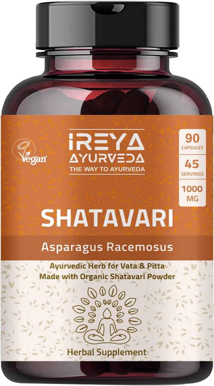 Organic Shatavari Capsules 1000mg - Ayurvedic Lactation Supplement for Women - 90 Capsules