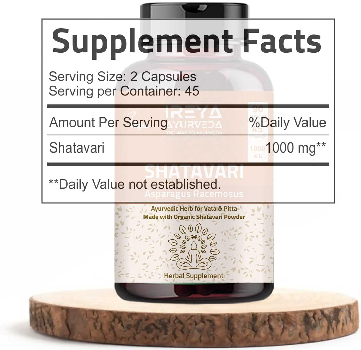 Organic Shatavari Capsules 1000mg - Ayurvedic Lactation Supplement for Women - 90 Capsules