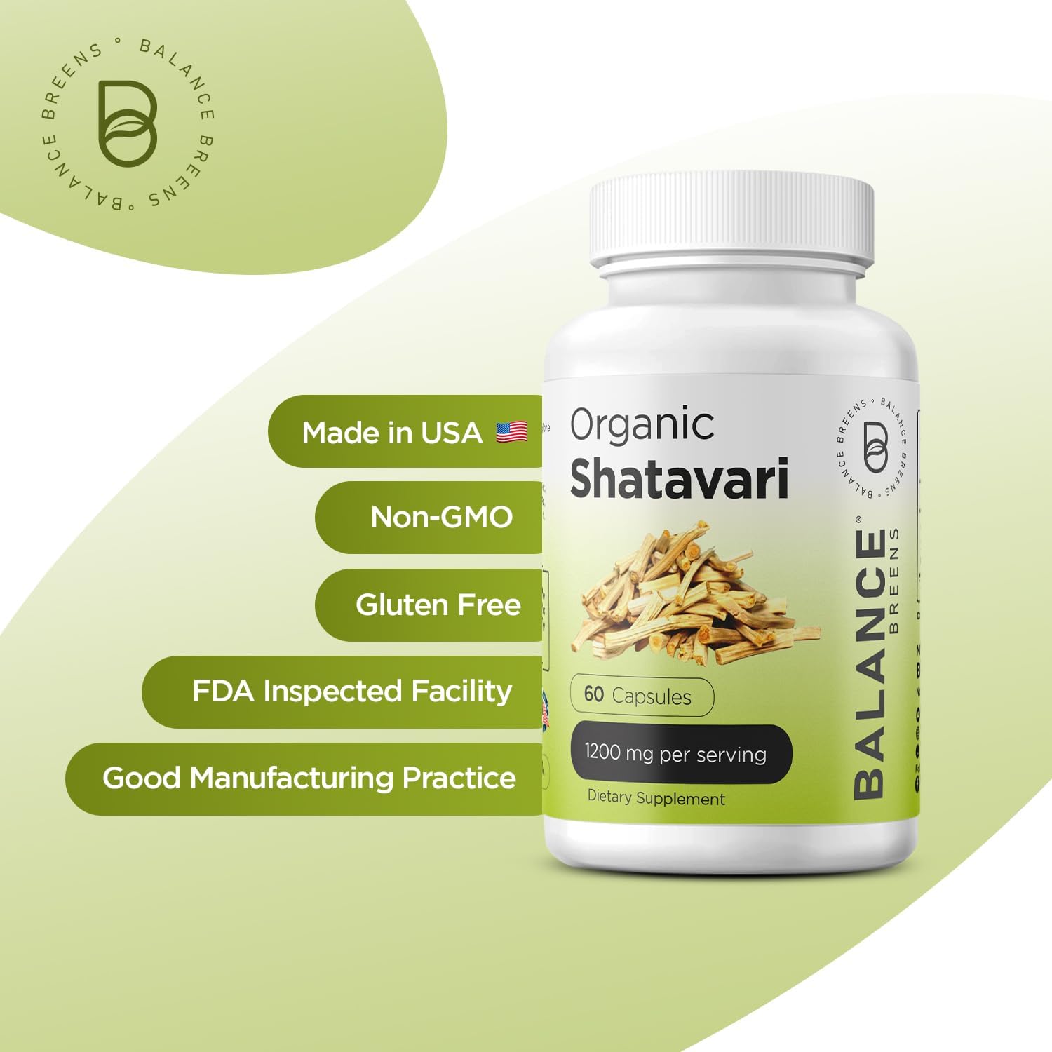 Organic Shatavari Capsules 1200mg - Lactation Support & Hormonal Balance for Women