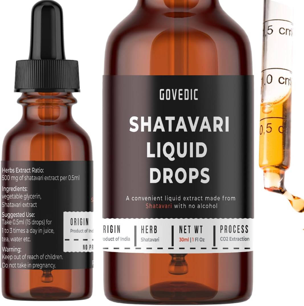 Organic Shatavari Liquid Drops 1 Fl Oz - 500mg Root Tincture Extract Supplement - Women's Health Support - Fast Absorption Formula