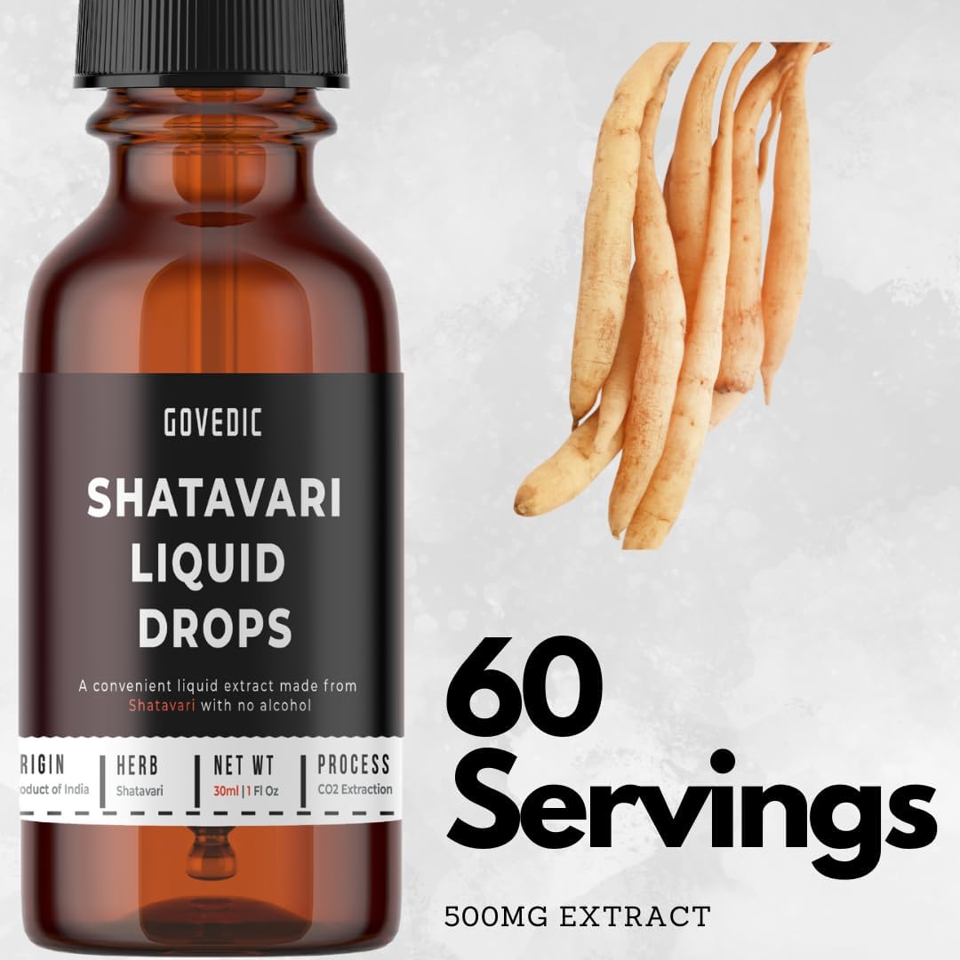 Organic Shatavari Liquid Drops 1 Fl Oz - 500mg Root Tincture Extract Supplement - Women's Health Support - Fast Absorption Formula