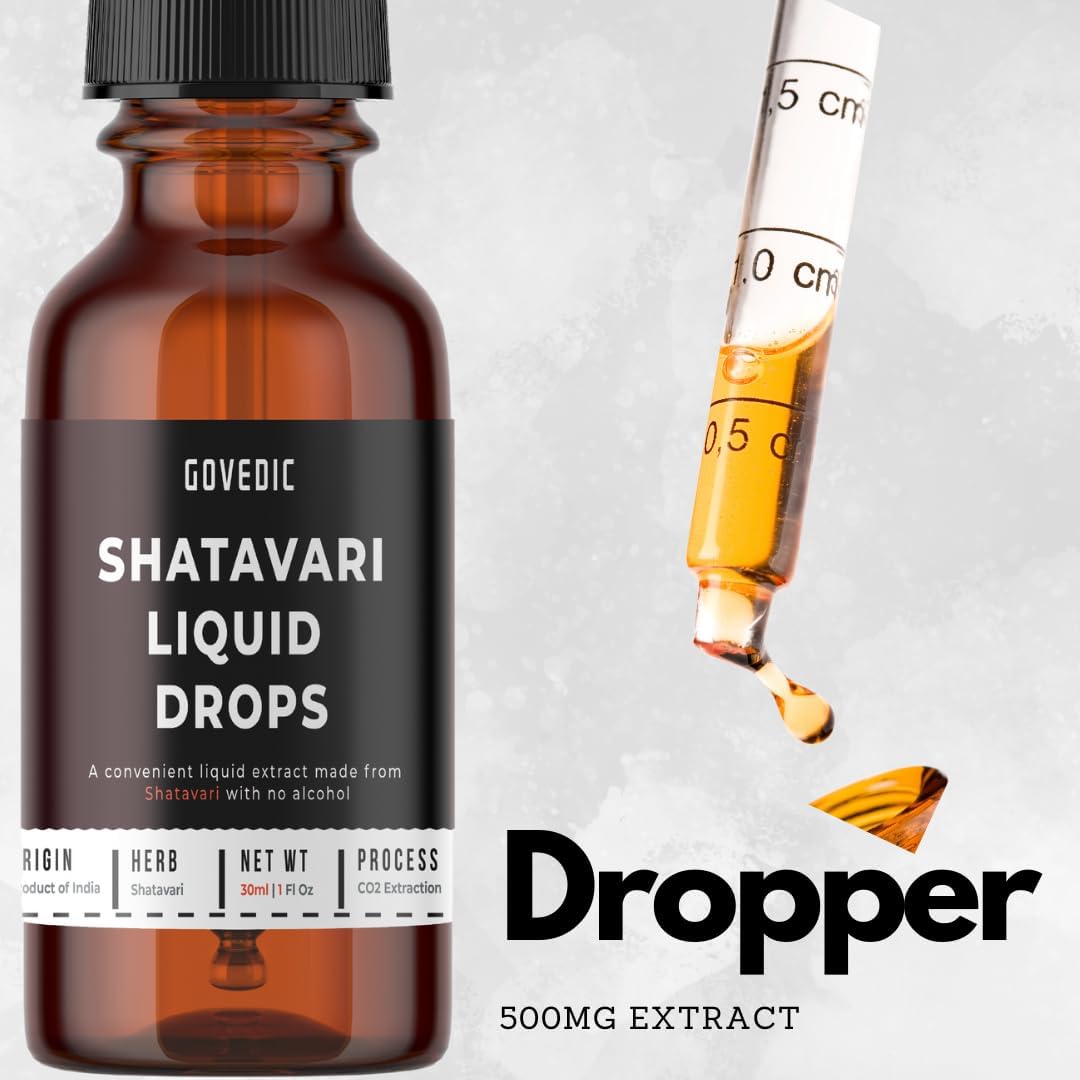 Organic Shatavari Liquid Drops 1 Fl Oz - 500mg Root Tincture Extract Supplement - Women's Health Support - Fast Absorption Formula