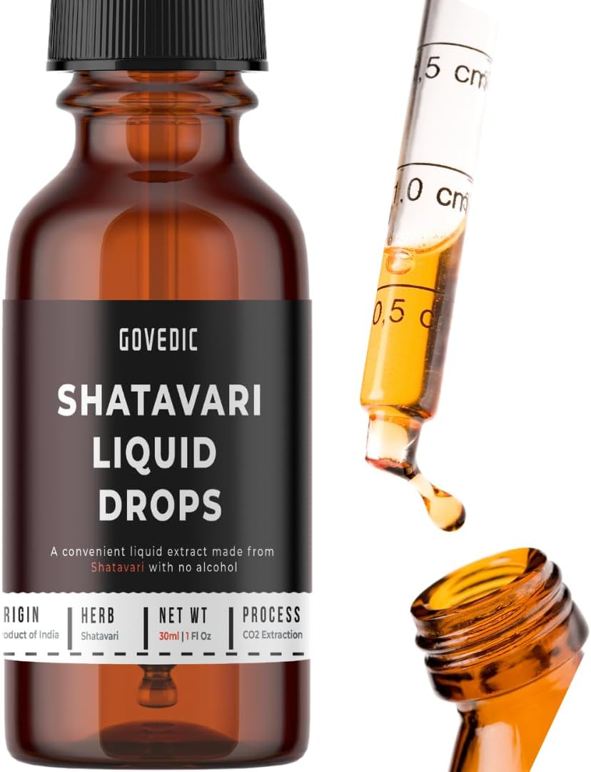 Organic Shatavari Liquid Drops 1 Fl Oz - 500mg Root Tincture Extract Supplement - Women's Health Support - Fast Absorption Formula