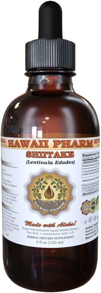 Organic Shiitake Liquid Extract Tincture - 4 fl.oz - Herbal Supplement by Hawaii Pharm