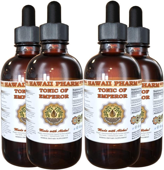 Organic Shiitake, Maitake, Cordiceps, Reishi Liquid Extract Tincture - Herbal Supplement - Made in USA - Hawaii Pharm - 4x4 fl.oz