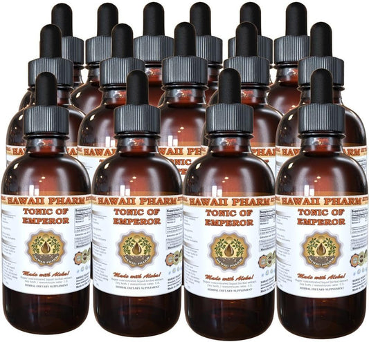 Organic Shiitake, Maitake, Cordyceps, Reishi Liquid Extract Tincture - 15x4 fl.oz Herbal Supplement by Hawaii Pharm - Made in USA