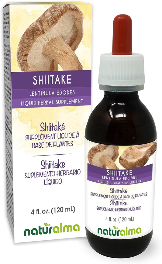 Organic Shiitake Mushroom Alcohol-Free Tincture 4 fl oz Liquid Extract | Vegan Herbal Supplement from Italy