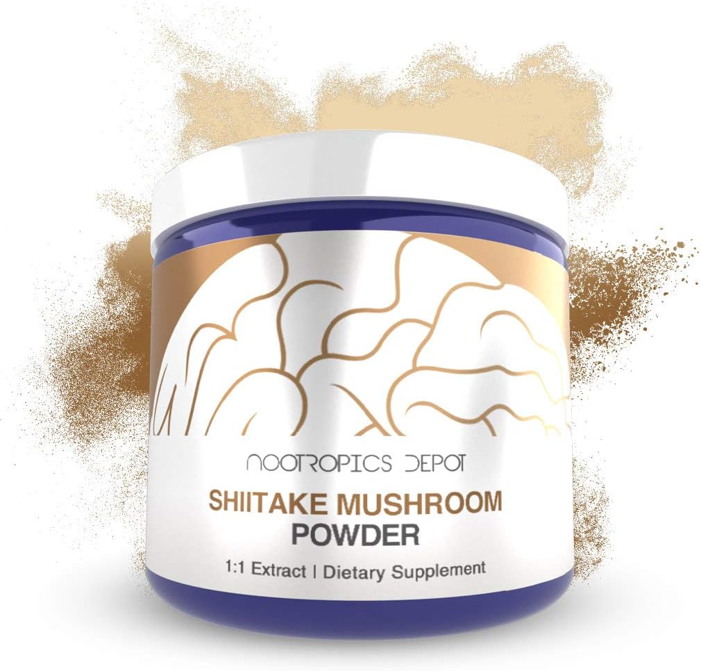 Organic Shiitake Mushroom Powder - 60g - Whole Fruiting Body Extract - Lentinula edodes - Immune Support