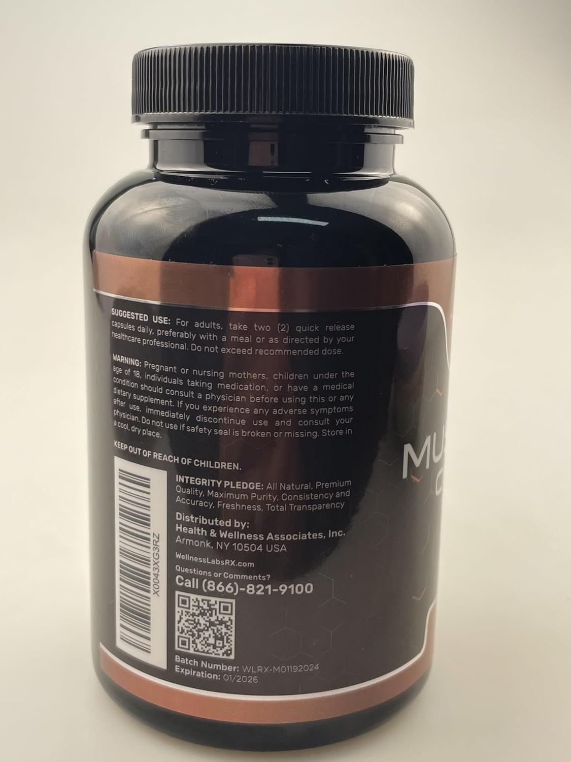Organic Shilajit and Mushroom Capsules by WELLNESS LABSRX - Natural Wellness Supplement