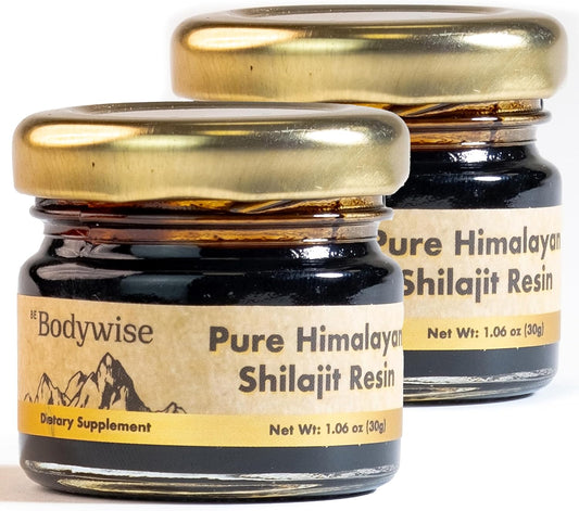Organic Shilajit Resin Pack of 2 - Lab Tested, 100% Natural, High Fulvic Acid, Trace Minerals - Heavy Metal Free - 600mg - Men & Women - 60g
