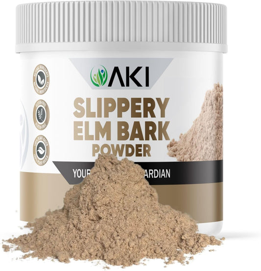 Organic Slippery Elm Bark Powder - Plant-Based Protein for Digestive Wellness & Throat Comfort - Vegan, Gluten-Free, Non-GMO (4oz/113g)