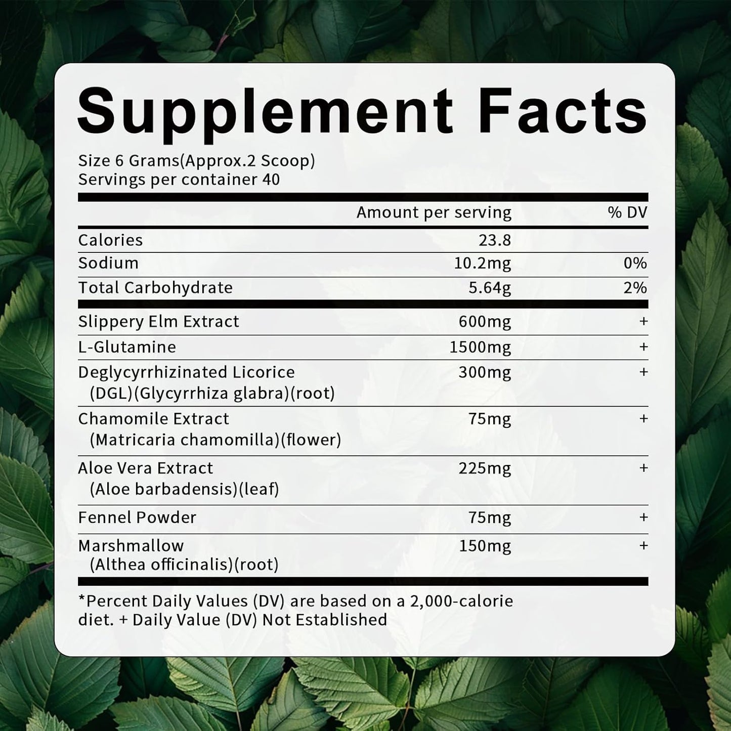 Organic Slippery Elm Bark Powder Blend for Throat & Digestive Support - 40 Servings