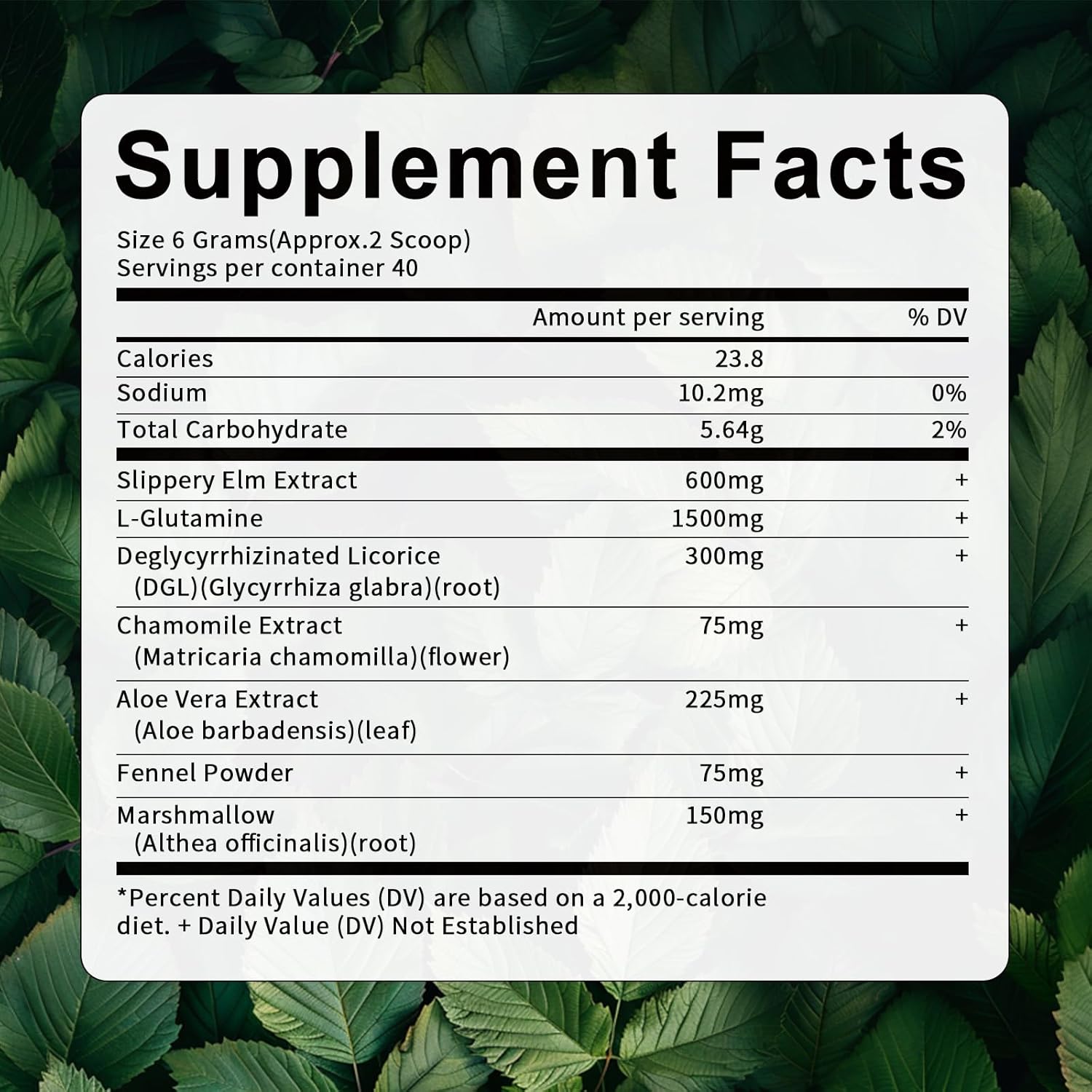 Organic Slippery Elm Bark Powder Blend for Throat & Digestive Support - 40 Servings