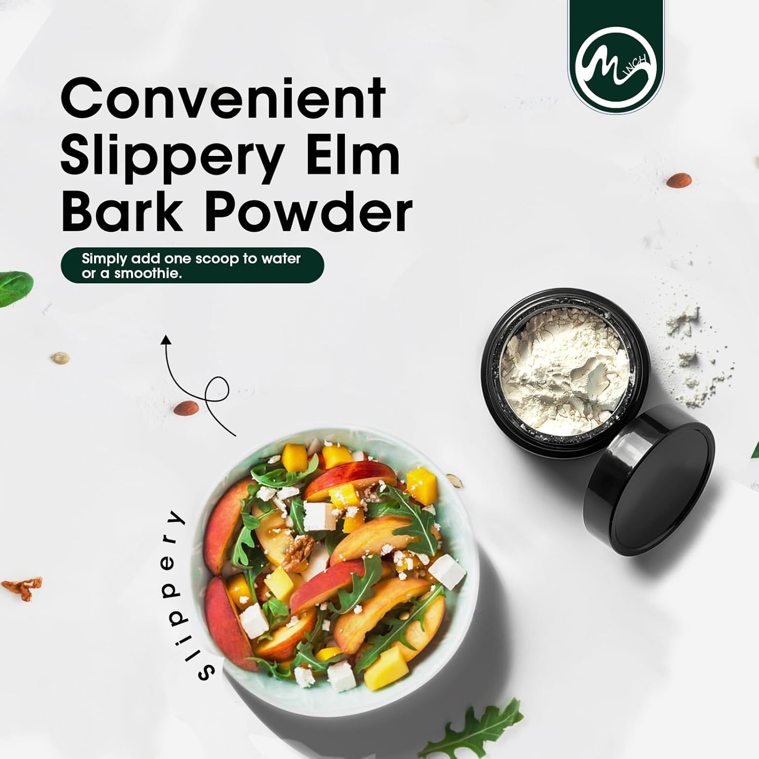 Organic Slippery Elm Bark Powder Blend for Throat & Digestive Support - 40 Servings