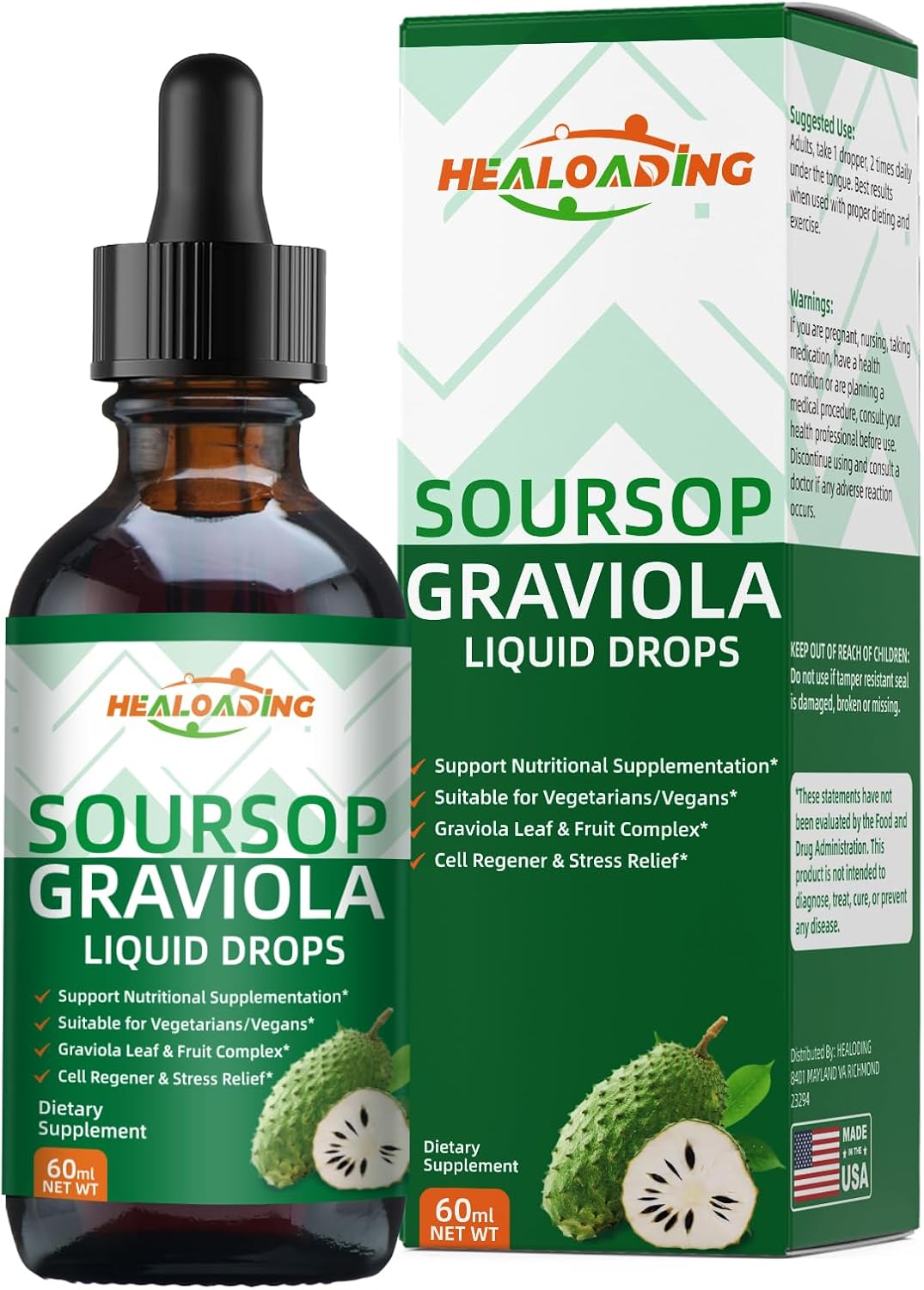 Organic Soursop Bitters Liquid Drop: Graviola Leaf Extract for Cell Regeneration, Immune Support, Relaxation, and Antioxidant Boost
