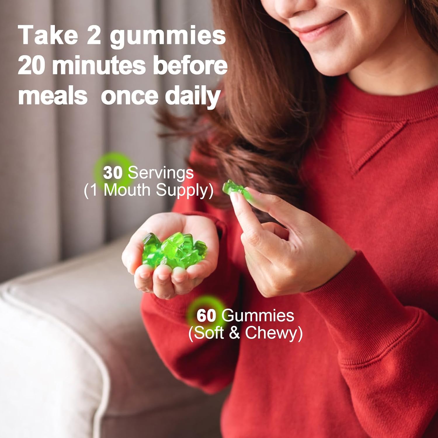 Organic Soursop Graviola Gummies with Vitamin C, Zinc, Digestive Aid - Immune Support, Antioxidant - 60 Gummies, Gluten-Free, Vegan