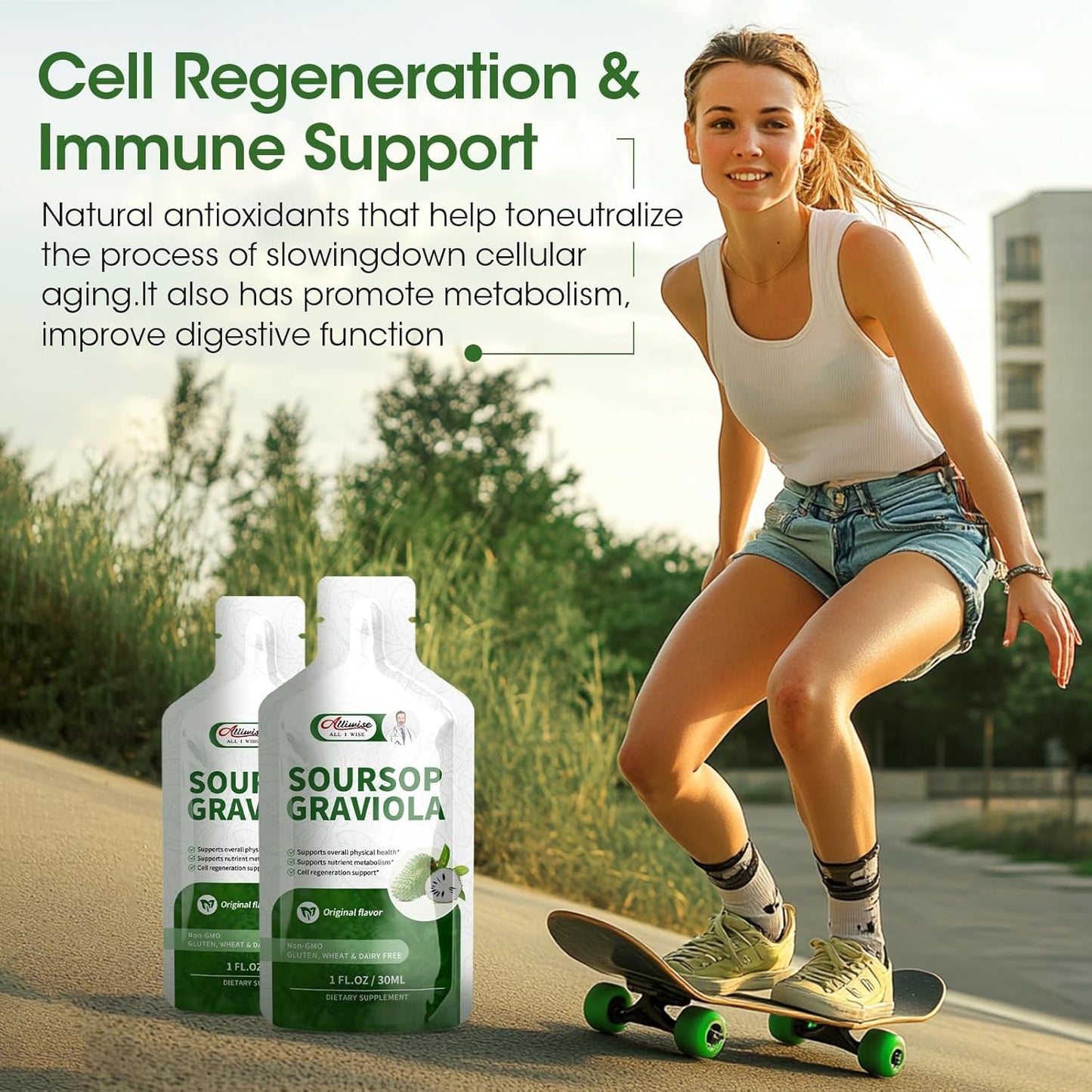 Organic Soursop Graviola Liquid Extract for Cell Support & Immune Boost - 10 FL OZ