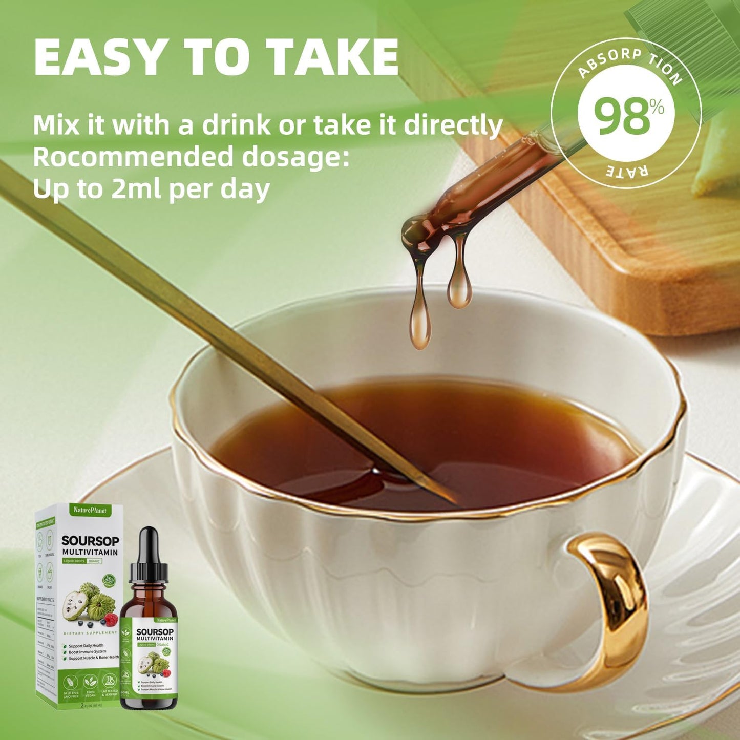 Organic Soursop Multivitamin and Black Seed Oil Liquid Drops Bundle for Natural Wellness