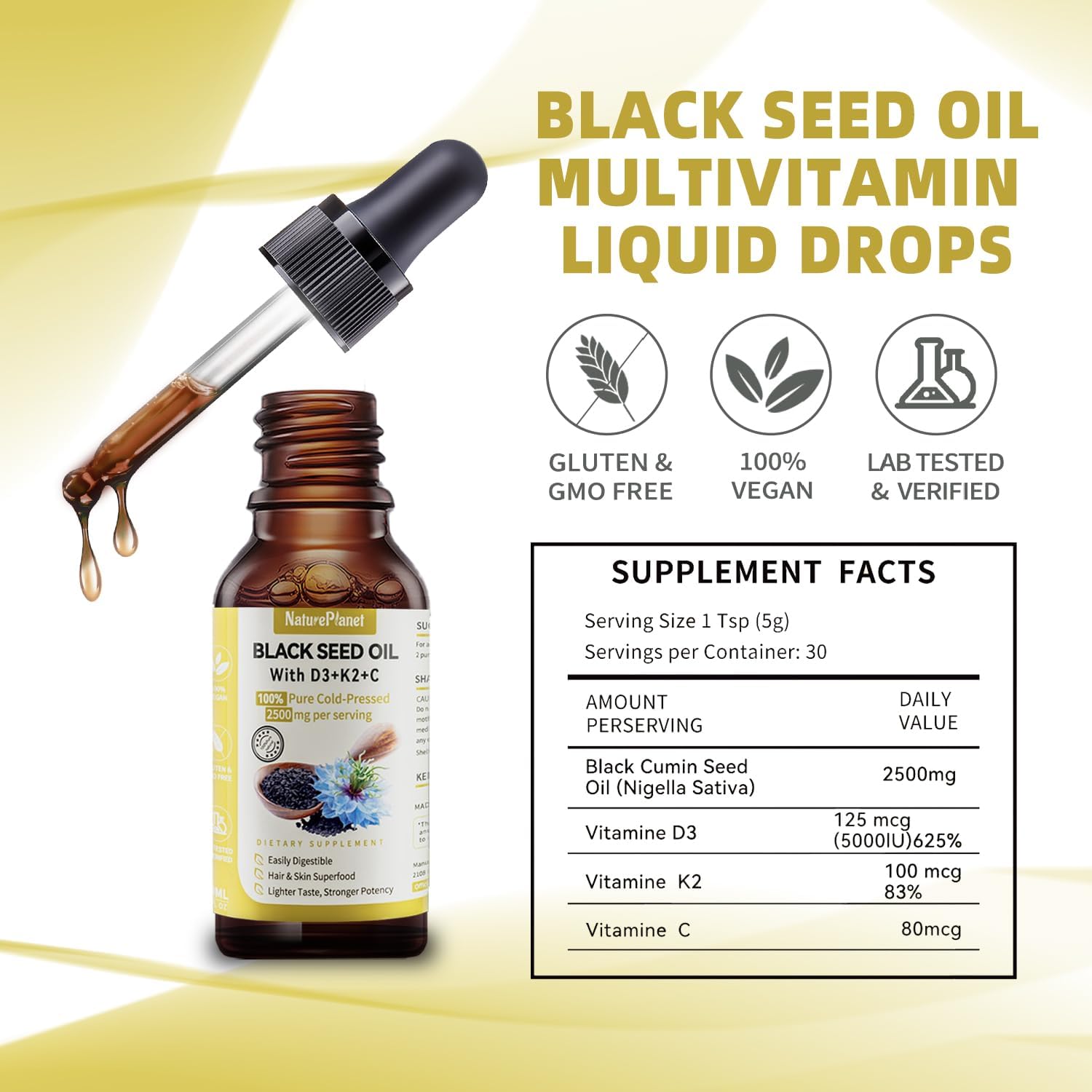 Organic Soursop Multivitamin and Black Seed Oil Liquid Drops Bundle for Natural Wellness