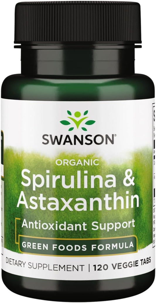 Organic Spirulina & Astaxanthin Supplement - 120 Veg Tabs by Swanson