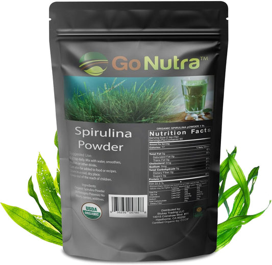 Organic Spirulina Powder - Non GMO Superfood Rich in Antioxidants, Minerals, Fiber & Protein - Vegan-Friendly - 1 lb.