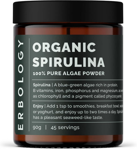 Organic Spirulina Powder from Portugal - 45 Servings - Energy & Immunity Support - Rich in Nutrients - Vegan & GMO-Free