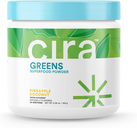 Organic Spirulina Superfood Powder - Pineapple Coconut Flavor, Antioxidant-Rich Blend for Energy, Digestion, & Debloating - 30 Servings
