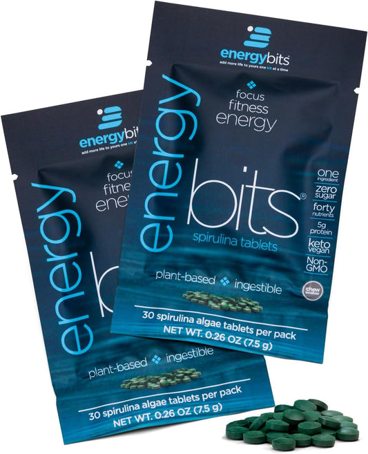 Organic Spirulina Tablets for Focus, Fitness, and Energy - Plant-Based Algae Superfood with Plant Protein, Collagen, Vitamin B12, Omega 3 - Gluten Free - Keto & Vegan - 60 Tablets - BoostGo Australia