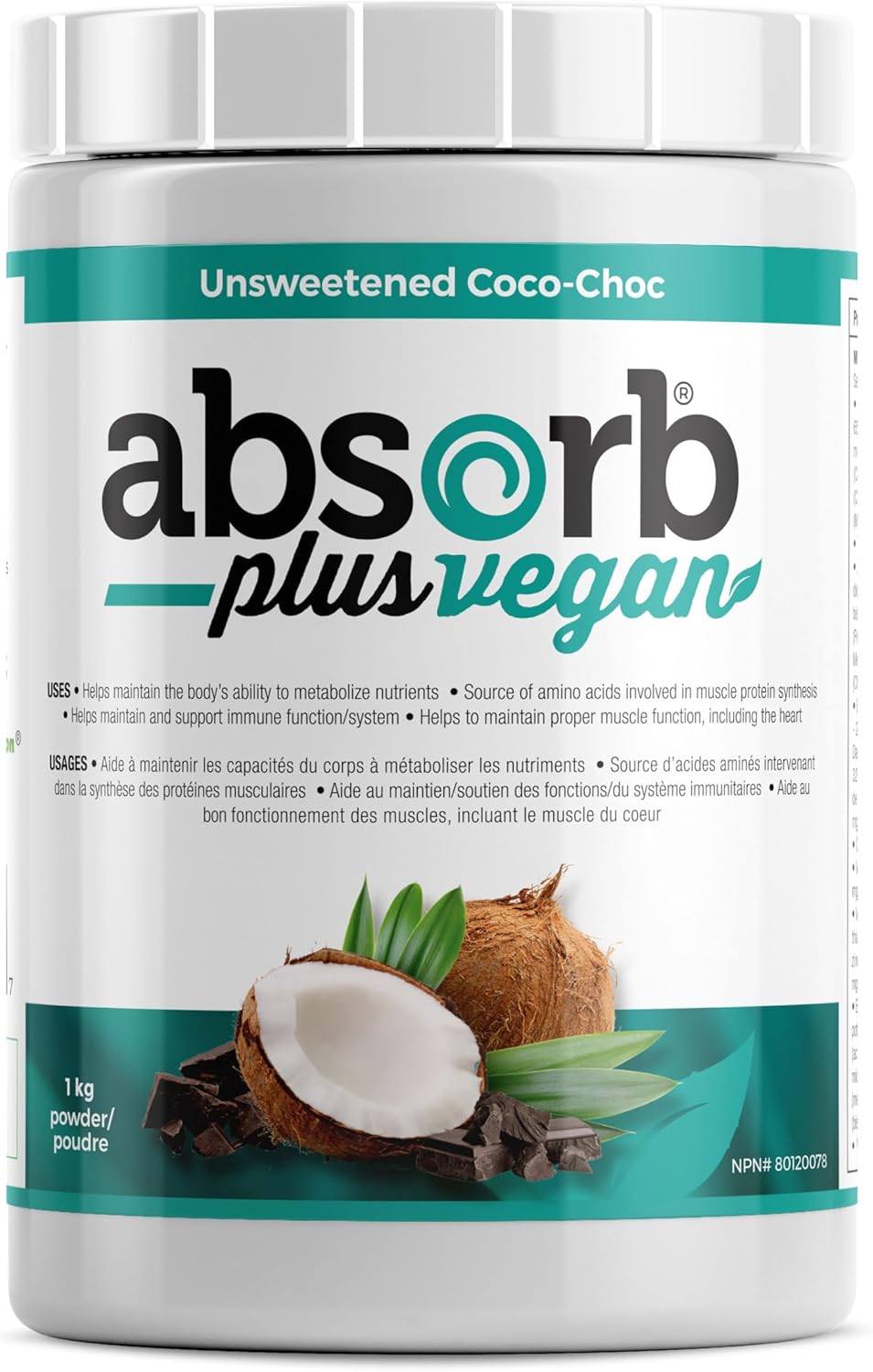 Organic Sprouted Rice Protein Isolate - Non-GMO, Gluten-Free, Vegan, Unsweetened Coco-Choc Flavor, Nutritional Support for Gut Health (2.2 lbs)