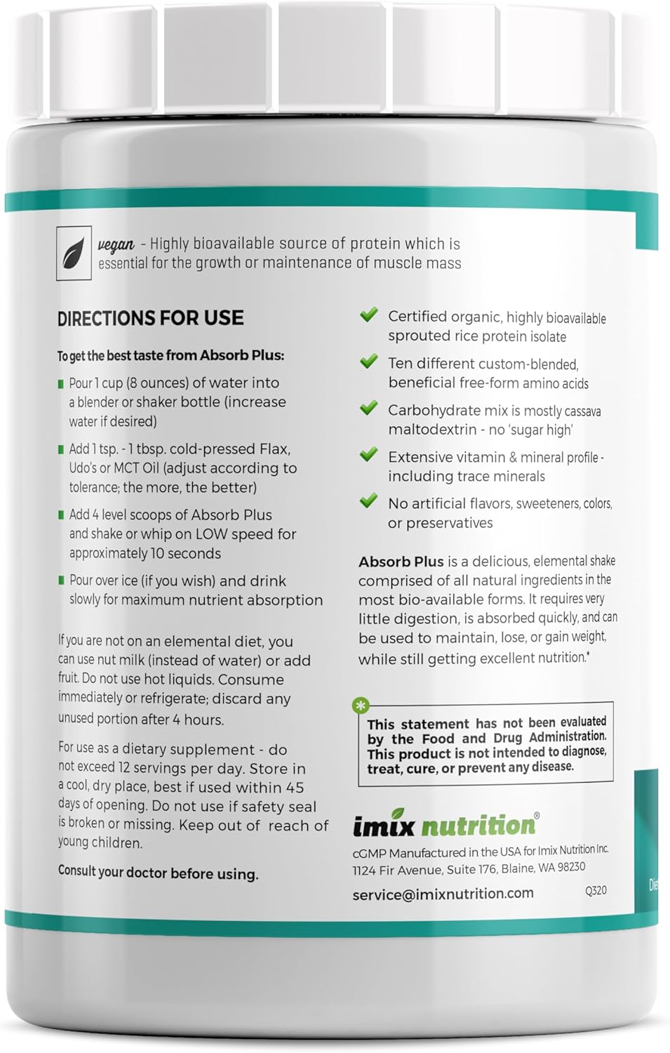 Organic Sprouted Rice Protein Isolate - Non-GMO, Gluten-Free, Vegan, Unsweetened Coco-Choc Flavor, Nutritional Support for Gut Health (2.2 lbs)