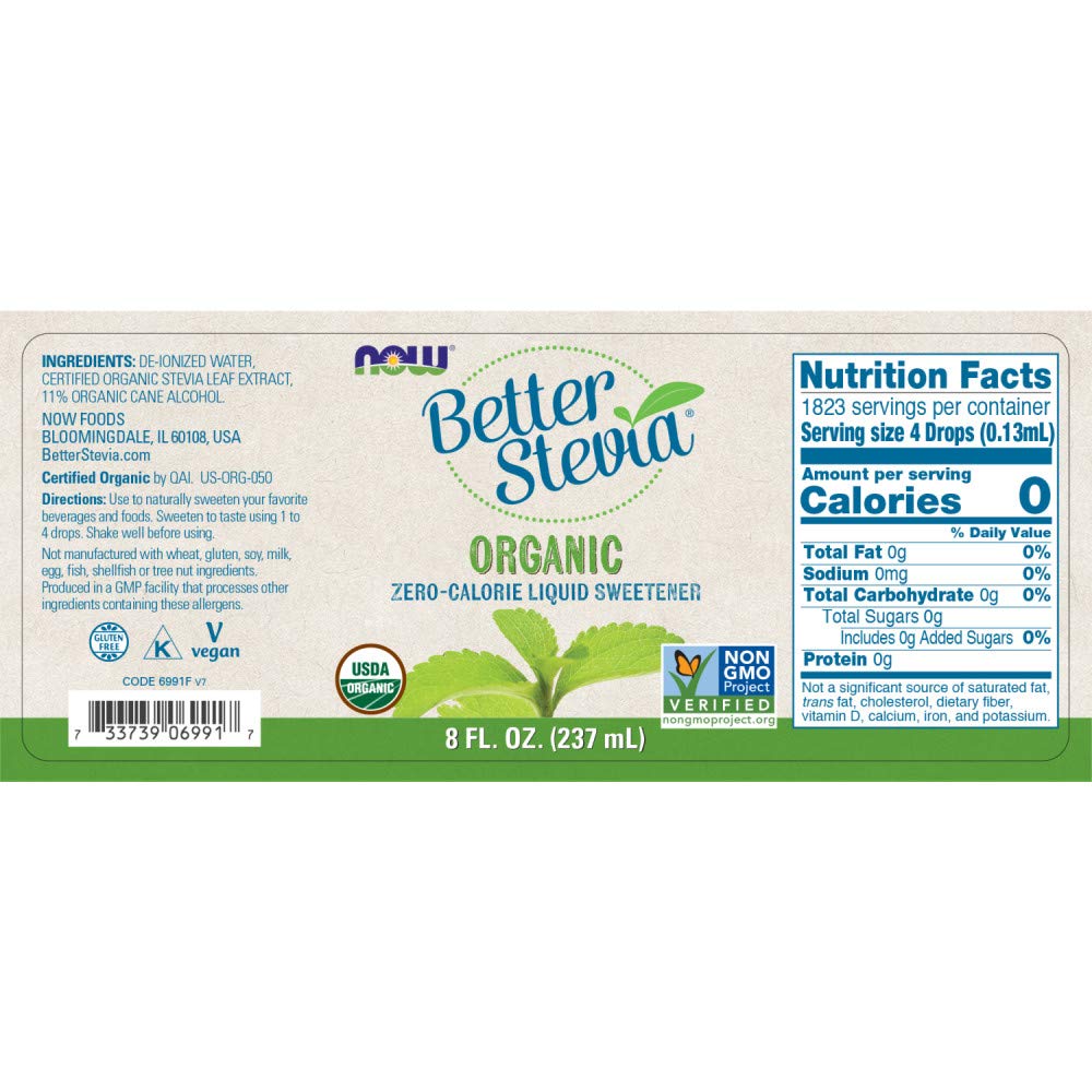 Organic Stevia Extract Liquid - 8 oz by Now Foods