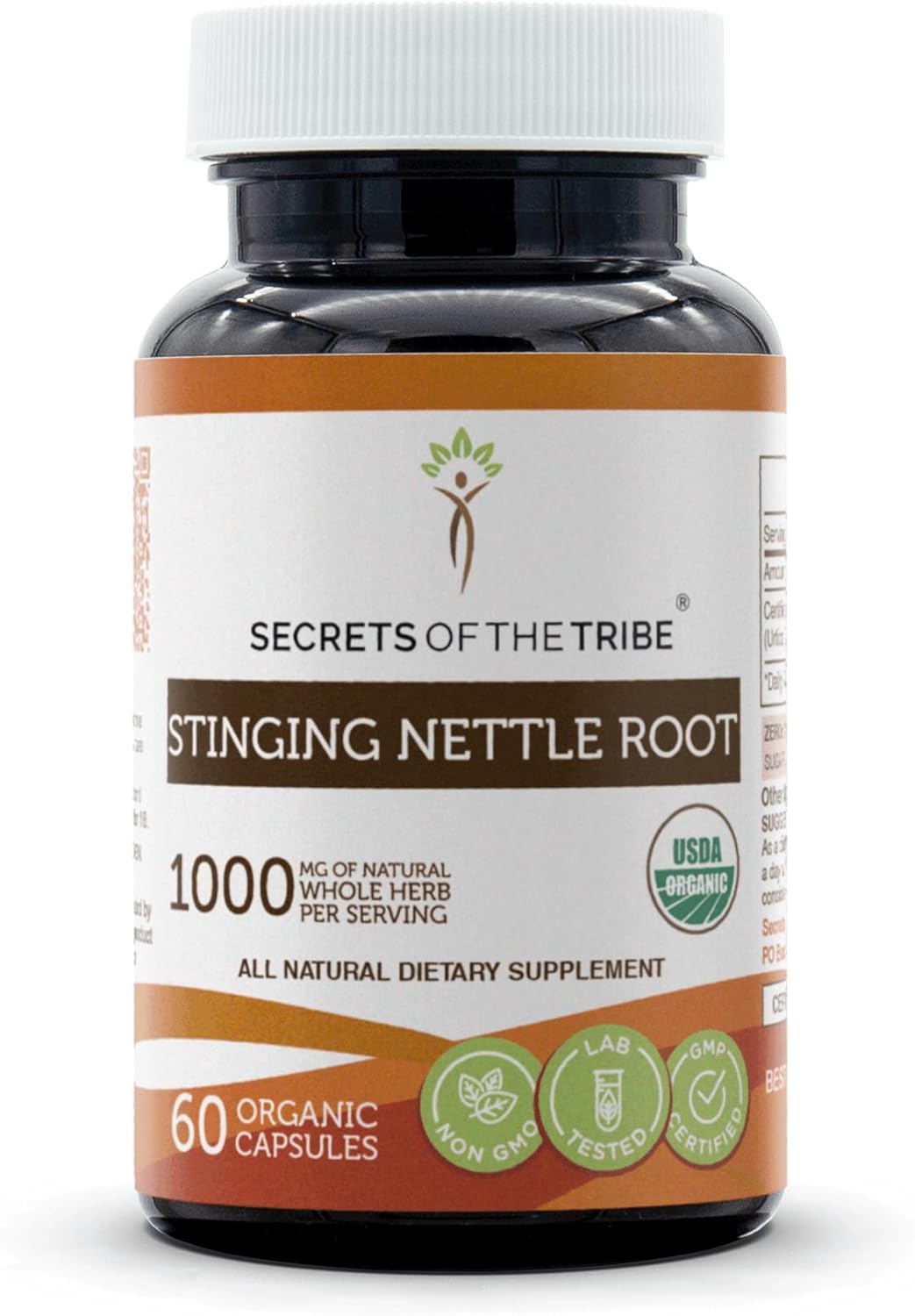 Organic Stinging Nettle Root Capsules for Respiratory & Urinary System Health - 60 Count