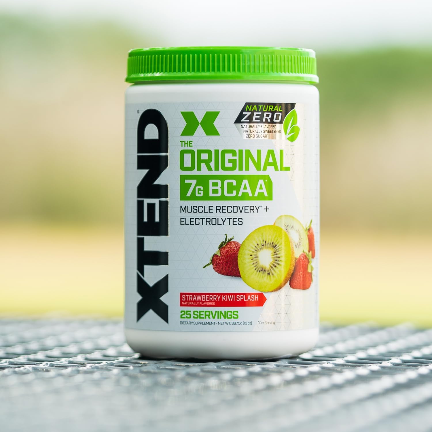 Organic Strawberry Kiwi BCAA Powder without Artificial Additives | Post Workout Drink with Amino Acids | 7g BCAAs | 25 Servings